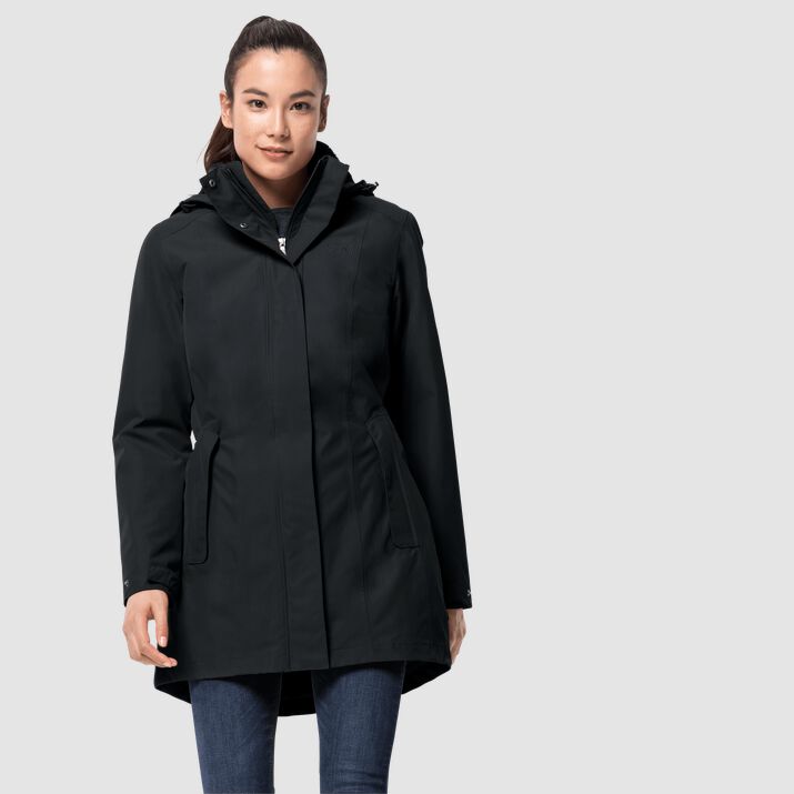 Abrigos Invierno Jack Wolfskin Madison Avenue Mujer Negros Mexico-4178391